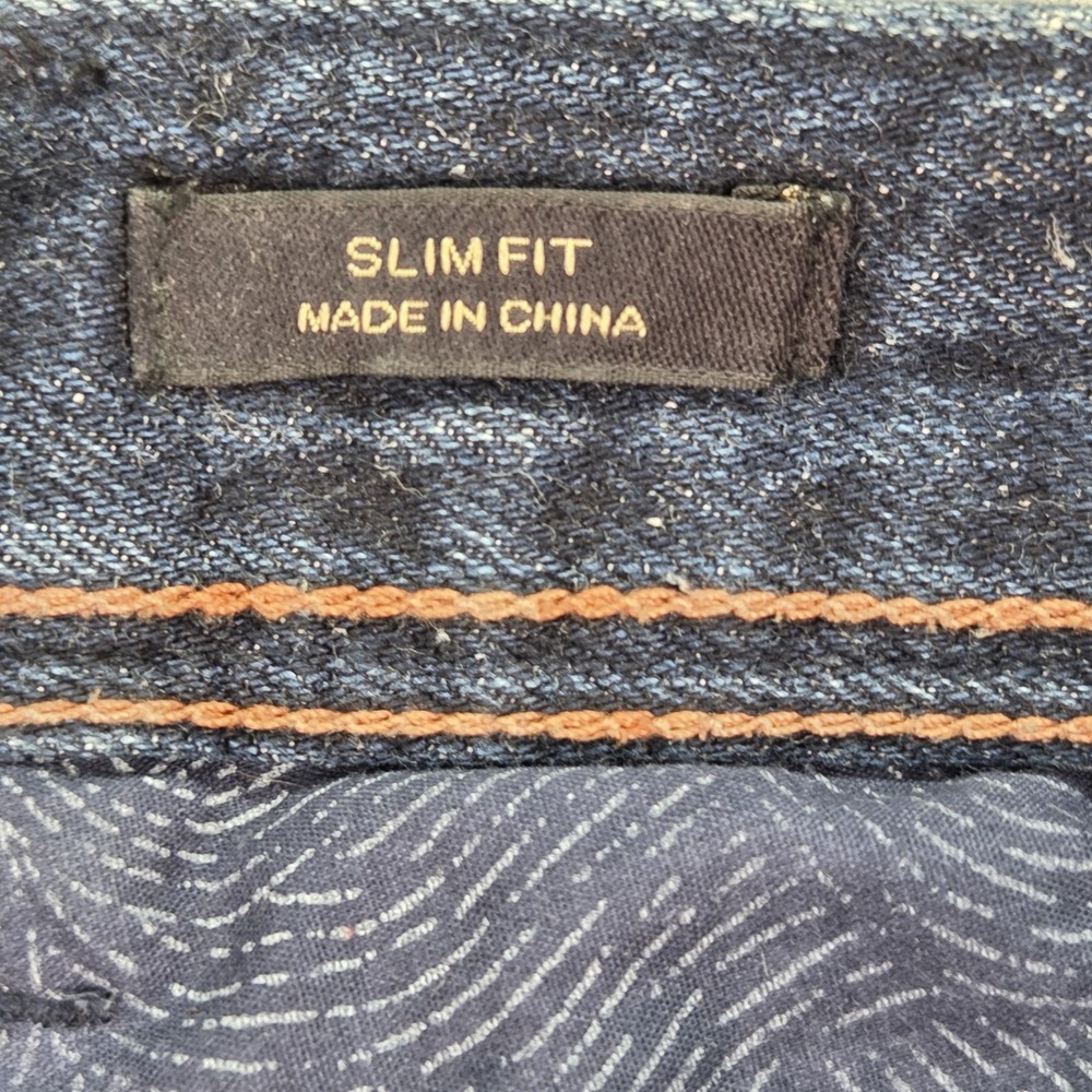Selvedge Jeans Men Blue Slim Straight Button Distressed Fits 30x30 Massimo Dutti - Picture 4 of 16